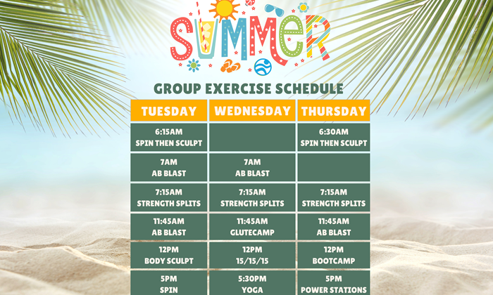 Summer Group Exercise Schedule