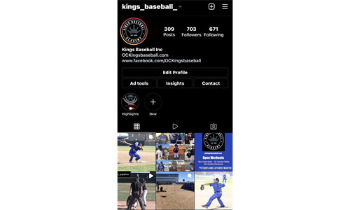 Check is out on Instagram! @kings_baseball_