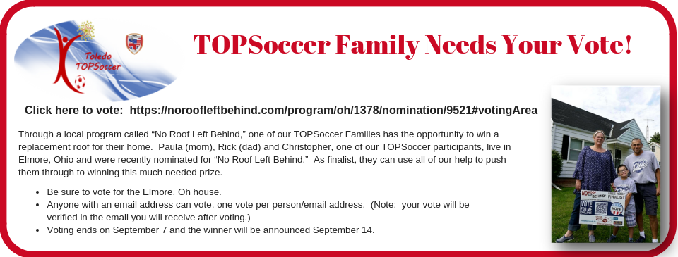 TOPSoccer Familly Needs Your Vote