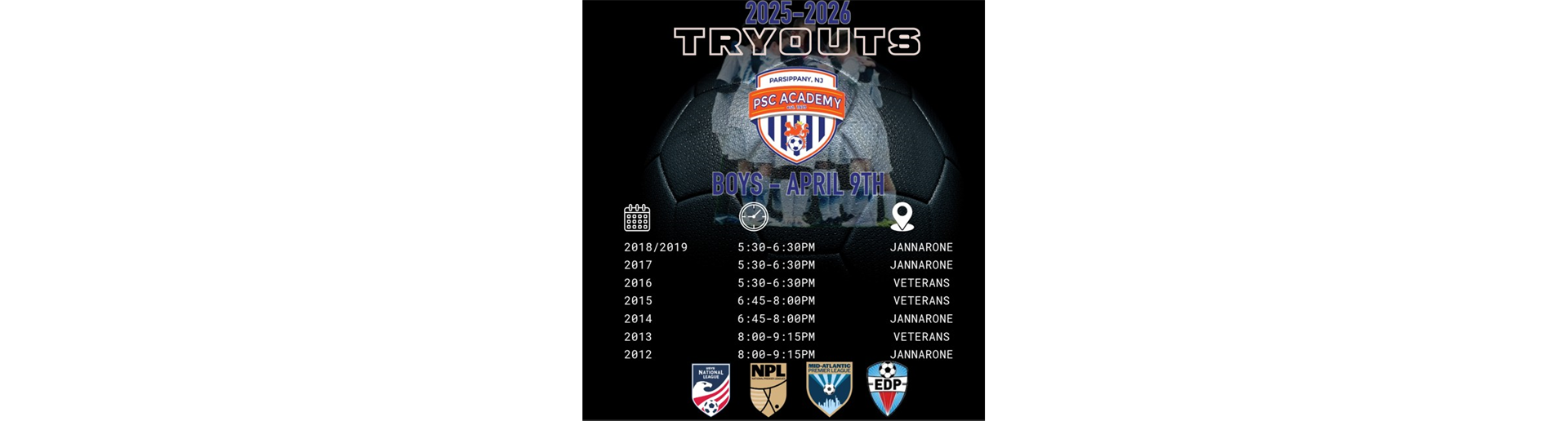 PSC Boys Travel Tryouts