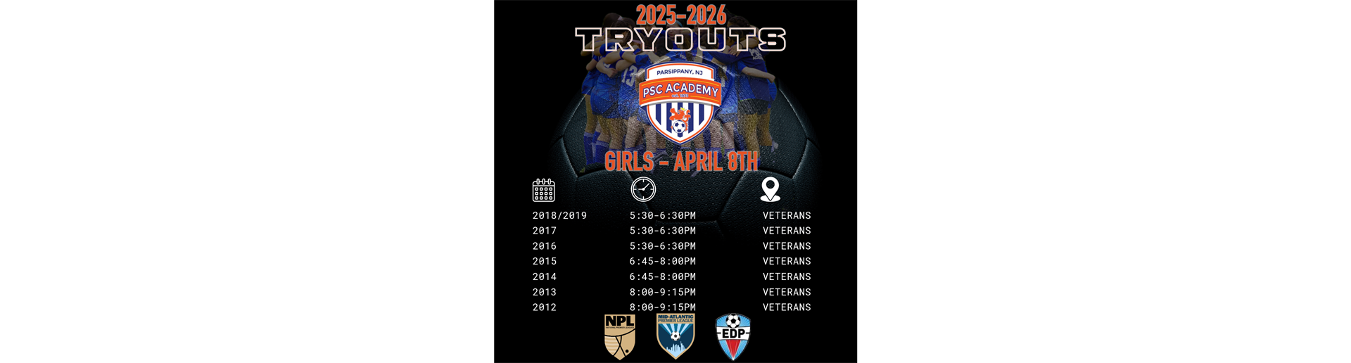 PSC Girls Travel Tryouts