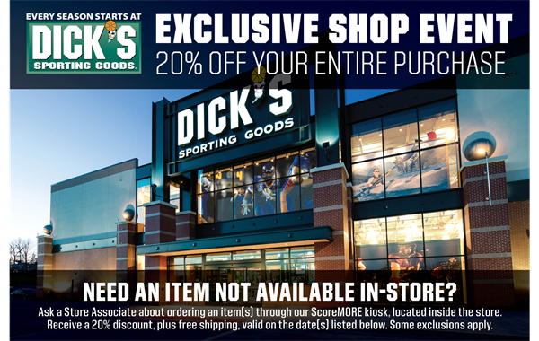 Dick's Sporting Goods 20% off