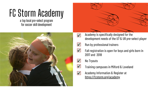 FC Storm Academy Registration Open