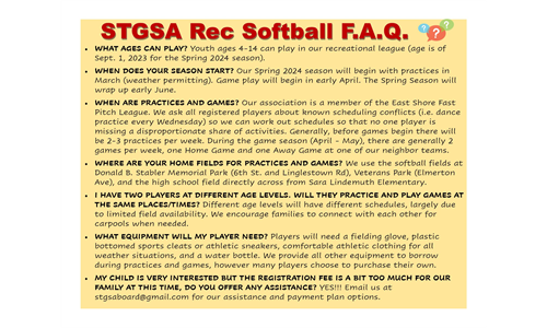 Have questions about Spring Softball?