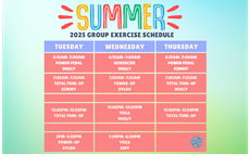 2025 SUMMER GROUP FITNESS SCHEDULE!