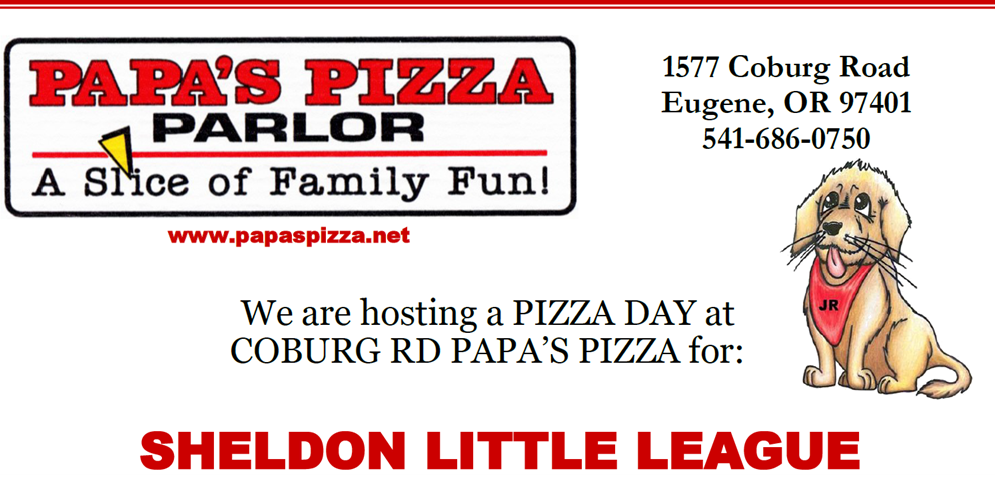 Papas Pizza Fundraiser May 23rd