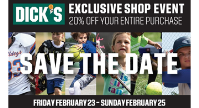 20% at Dick's Sporting Goods Eugene Location - February 23-25