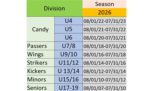 Division Age Brackets