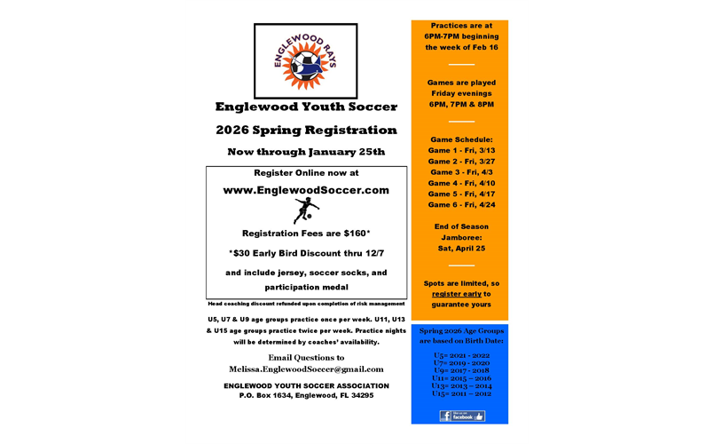 SPRING RECREATIONAL SOCCER DATES
