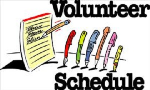 Spring Volunteer Schedule