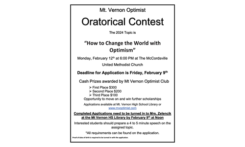 Mt Vernon Optimist Oratorical Contest