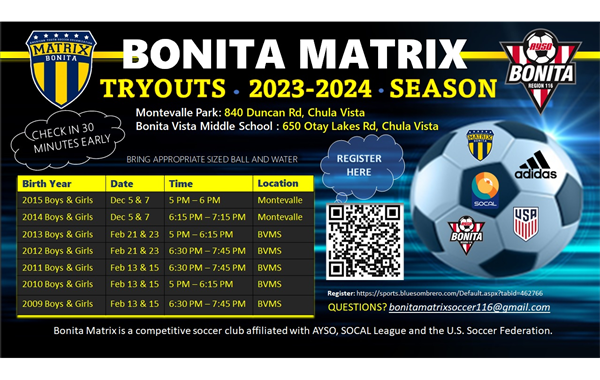 TRYOUT FOR 2023-2024 SEASON
