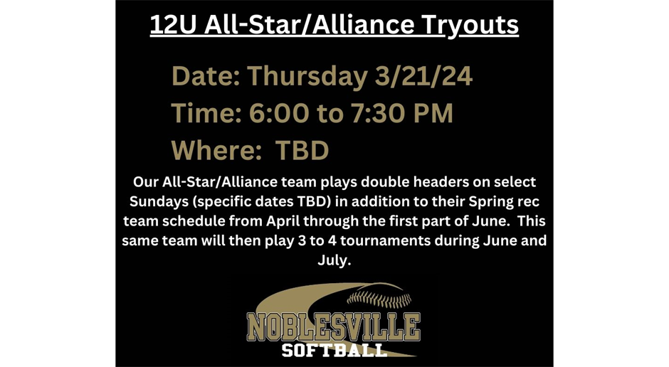 12U All-Star/Alliance Tryouts