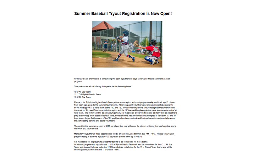 2022 Summer Baseball Tryouts (click on 