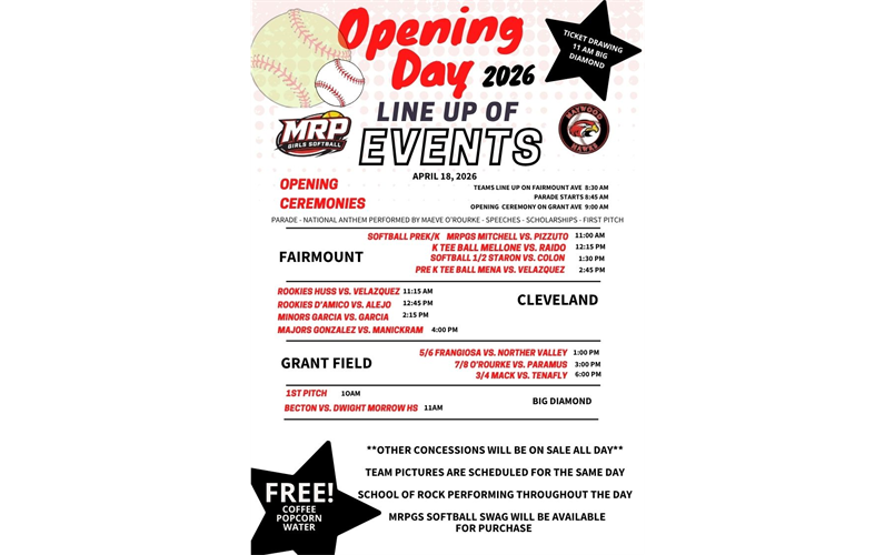 2026 Opening Day for MYAA & MRPGS