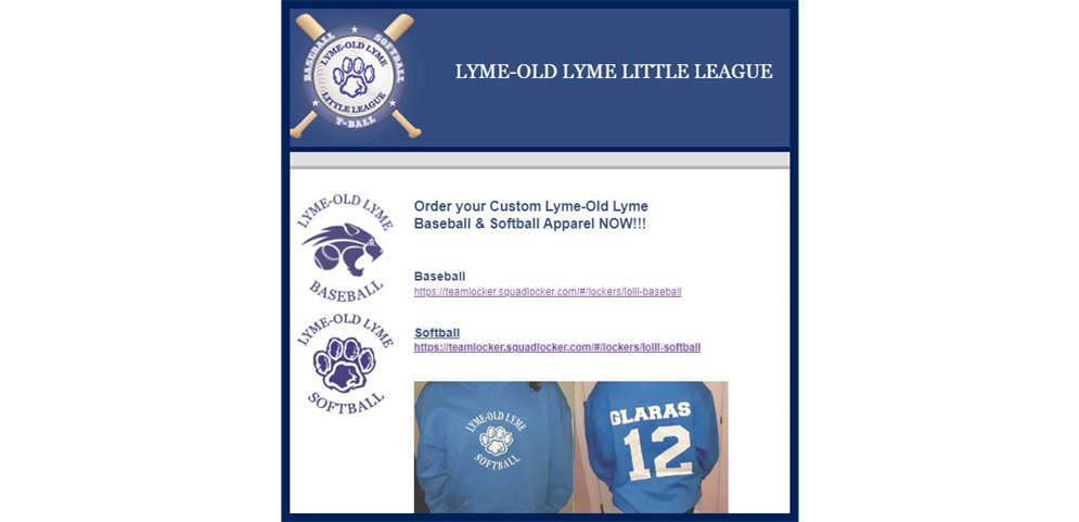 Order your Custom Lyme-Old Lyme Baseball & Softball Apparel