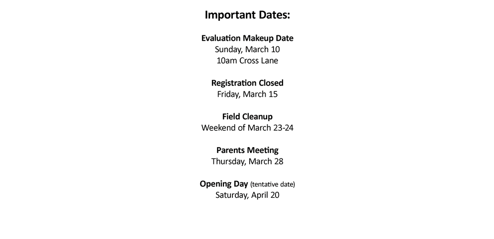 UPCOMING IMPORTANT DATES