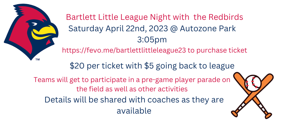Bartlett Little League Rebirds Night!