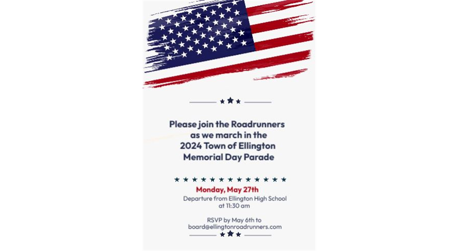 Join us May 27th for the Ellington Memorial Day Parade!