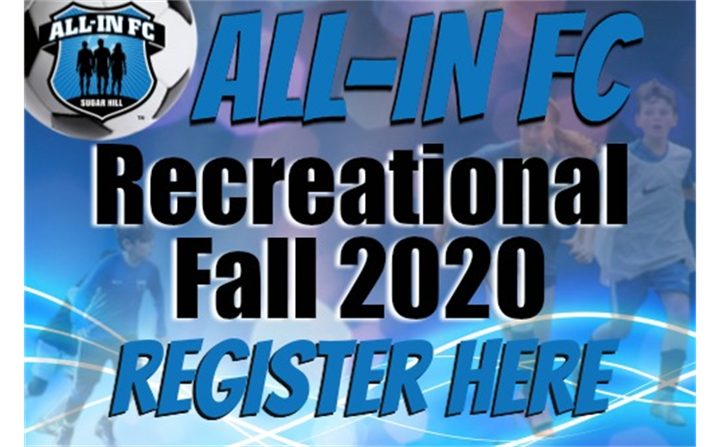Register for Fall 2020 Recreational Soccer