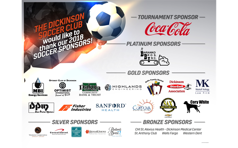 Thank you all the Dickinson Soccer Club Sponsors