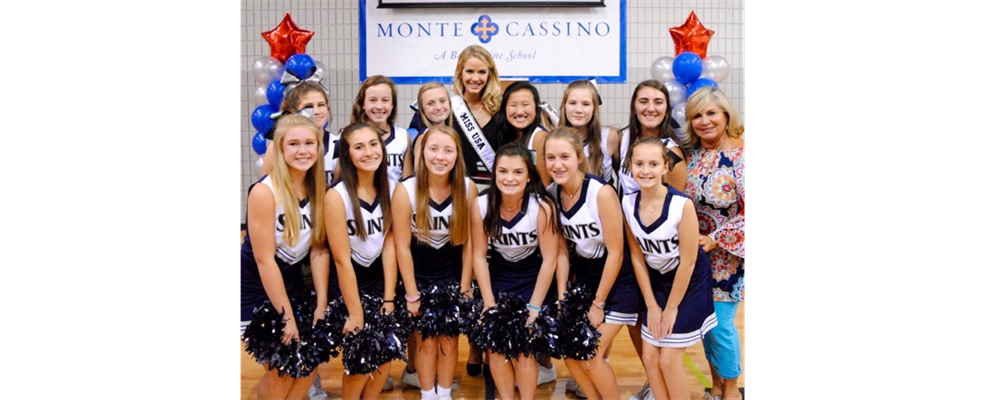 Miss USA with Monte Cassino Cheer squad