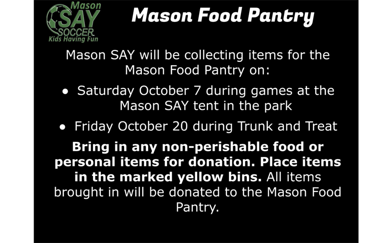 Mason Food Pantry Collection Days