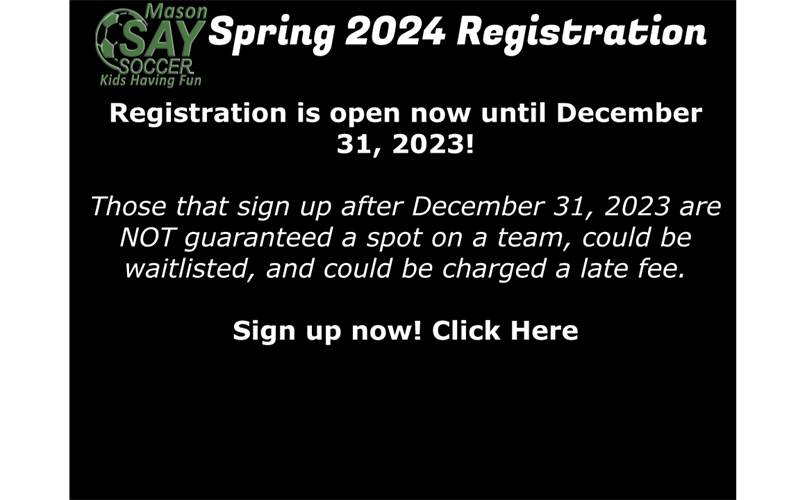 Sign Up for Spring 2024 Soccer!