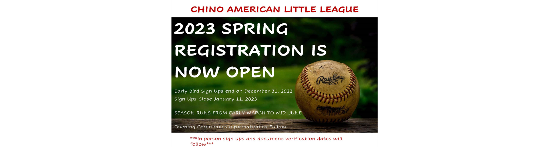 2023 Spring Registration