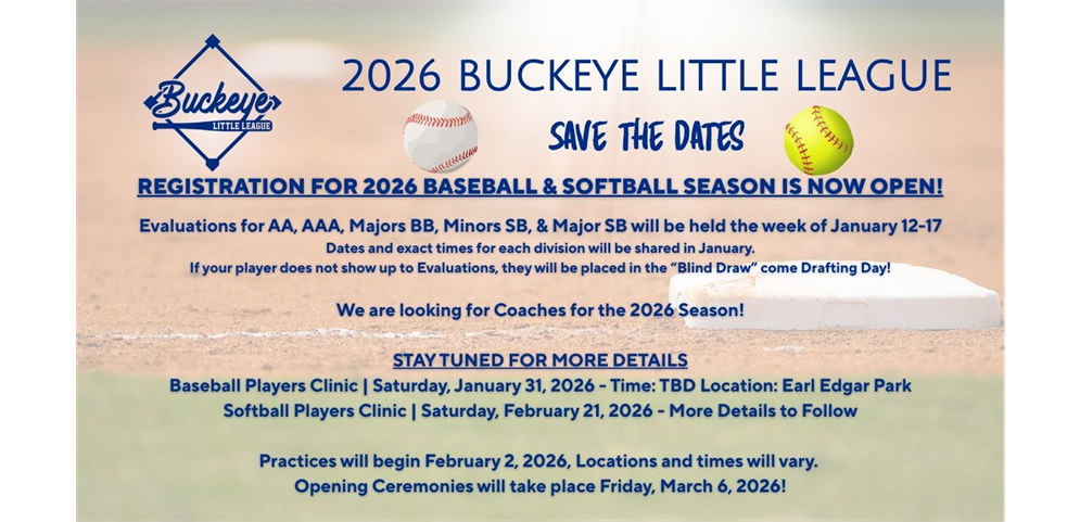 2026 Season - Save the Dates