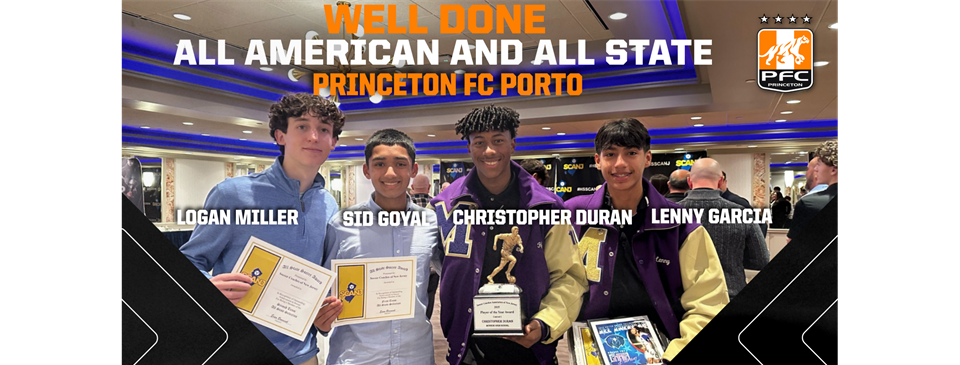 Princeton FC 2008 Boys Porto PLayers Recognized For Their HS Soccer Contributions