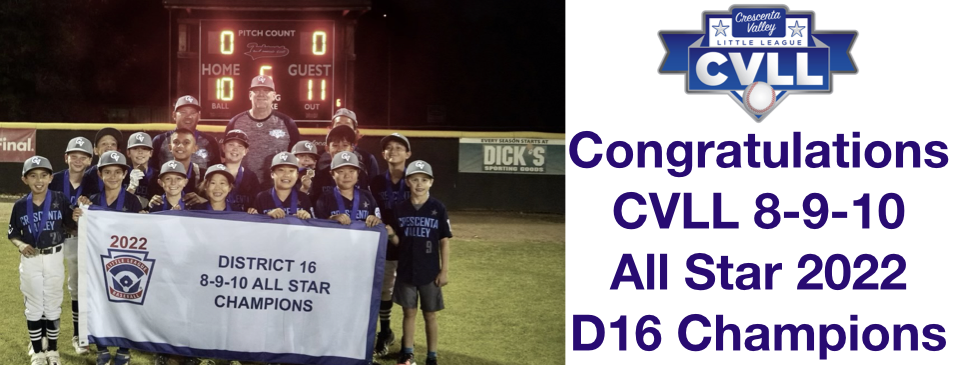 Your 2022 8-9-10 All Star District 16 Champions