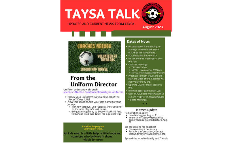 TAYSA Talk August 2023