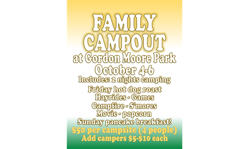 FAMILY CAMPOUT at Gordon Moore Park