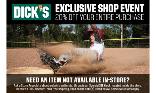 2024 Dick's Shopping Days event - 20% off