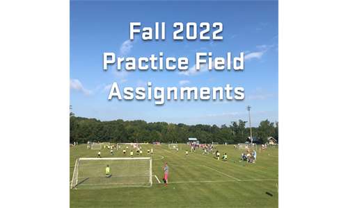 Fall Practice Field Assignments